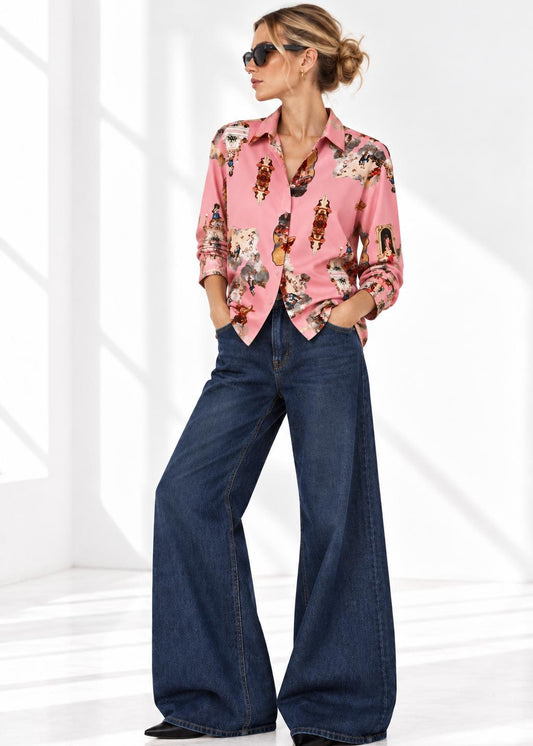 Bedruckte Viskosebluse – Sicily Puderrosa