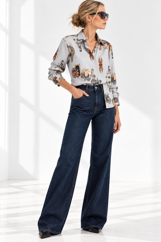 Bedruckte Viskosebluse – Sicily Off-White