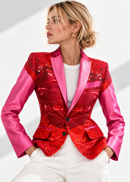 Tailored Blazer - Red Pink