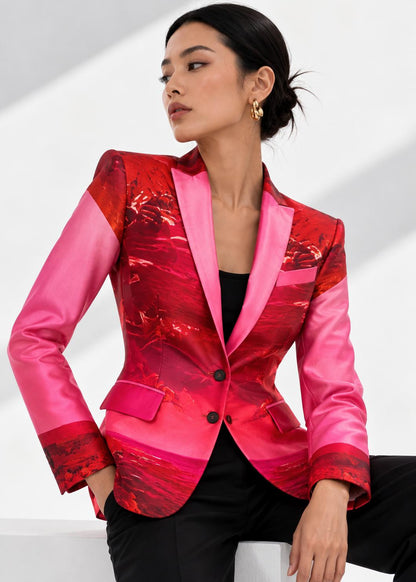 Tailored Blazer - Red Pink