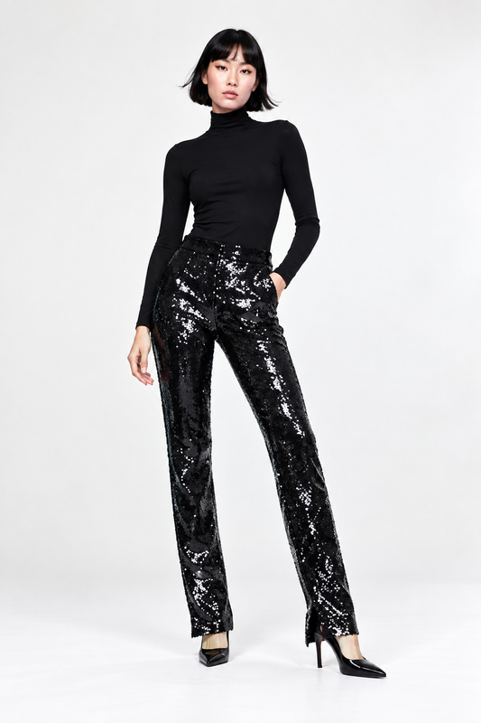 Sequins Pants - Black