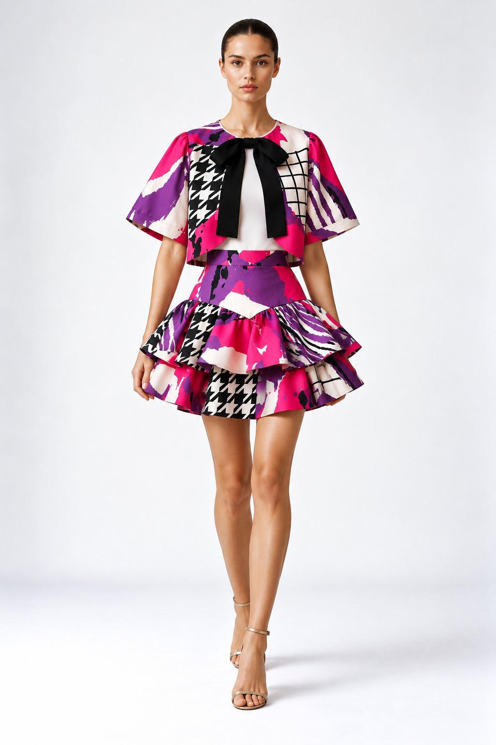 Ruffle Mini Skirt – Arty Pink Purple