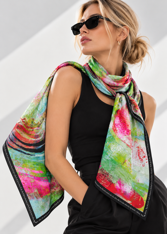 Scarf - Mother Pink Red Green