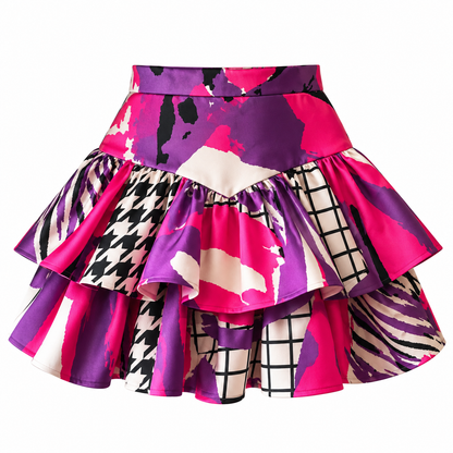 Ruffle Mini Skirt – Arty Pink Purple