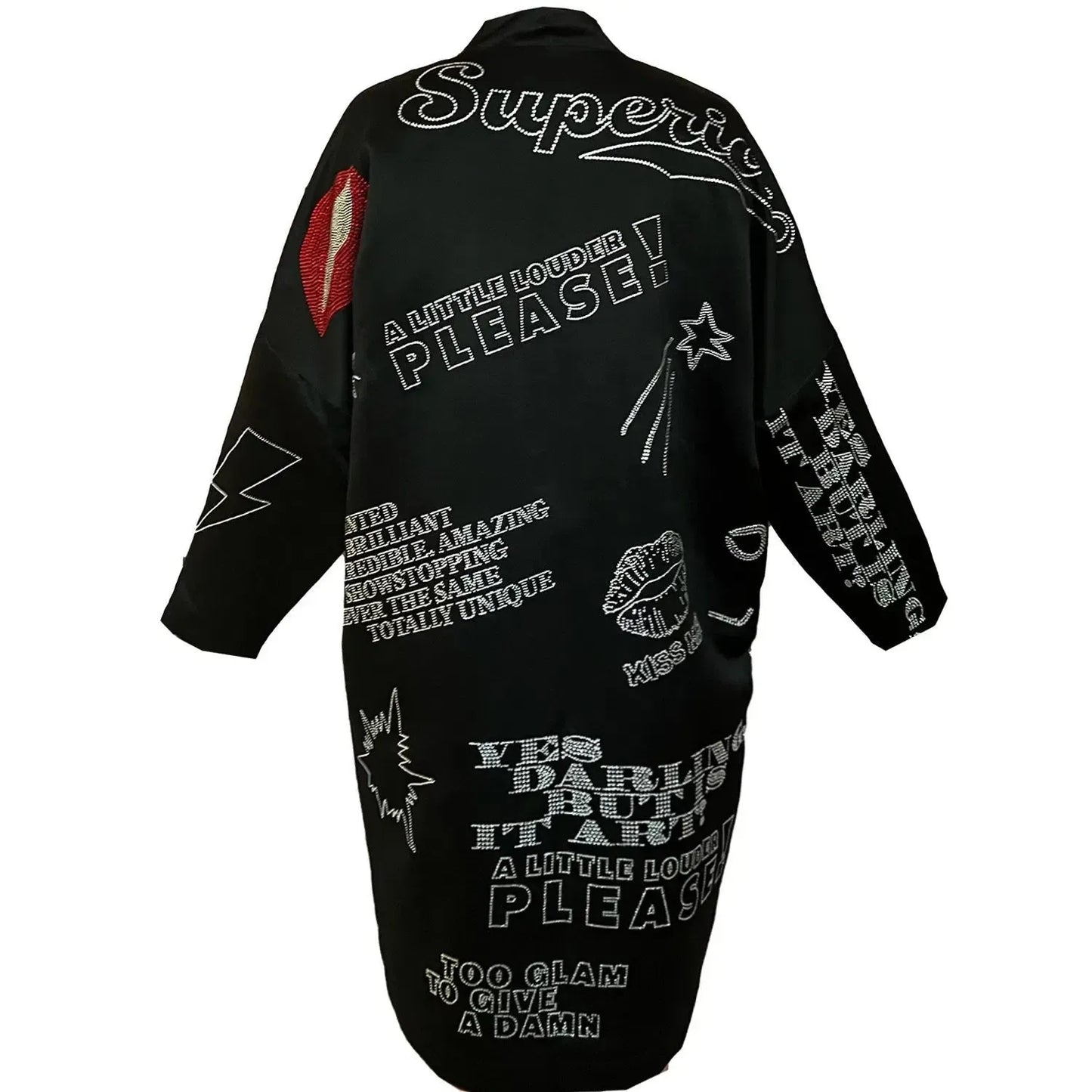 Festive Coat - Black with Swarovski Details