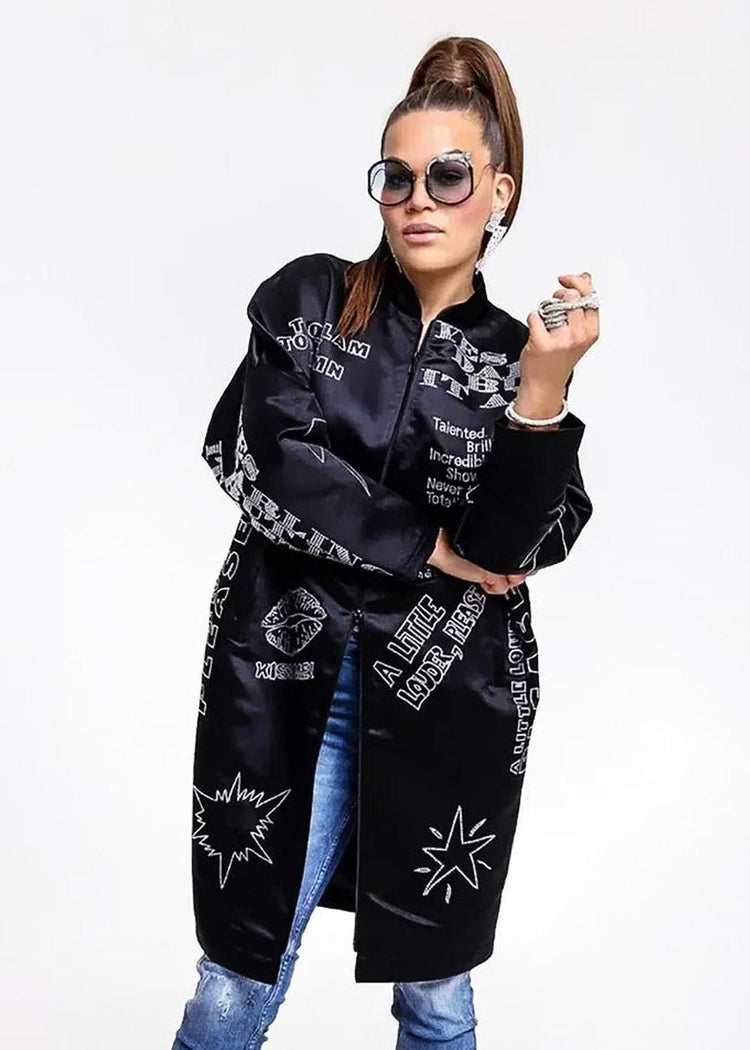 Festive Coat - Black with Swarovski Details