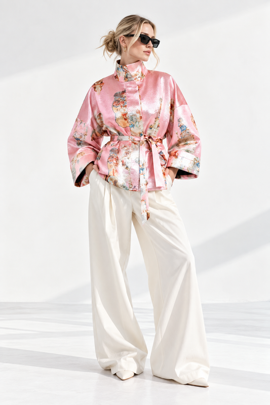 Square Boxy Jacket - Sicily Powderpink