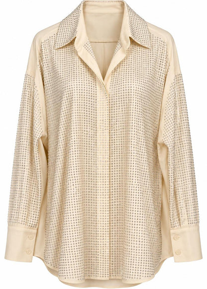 Swarovski Crystal Pyjama Set – Cream white