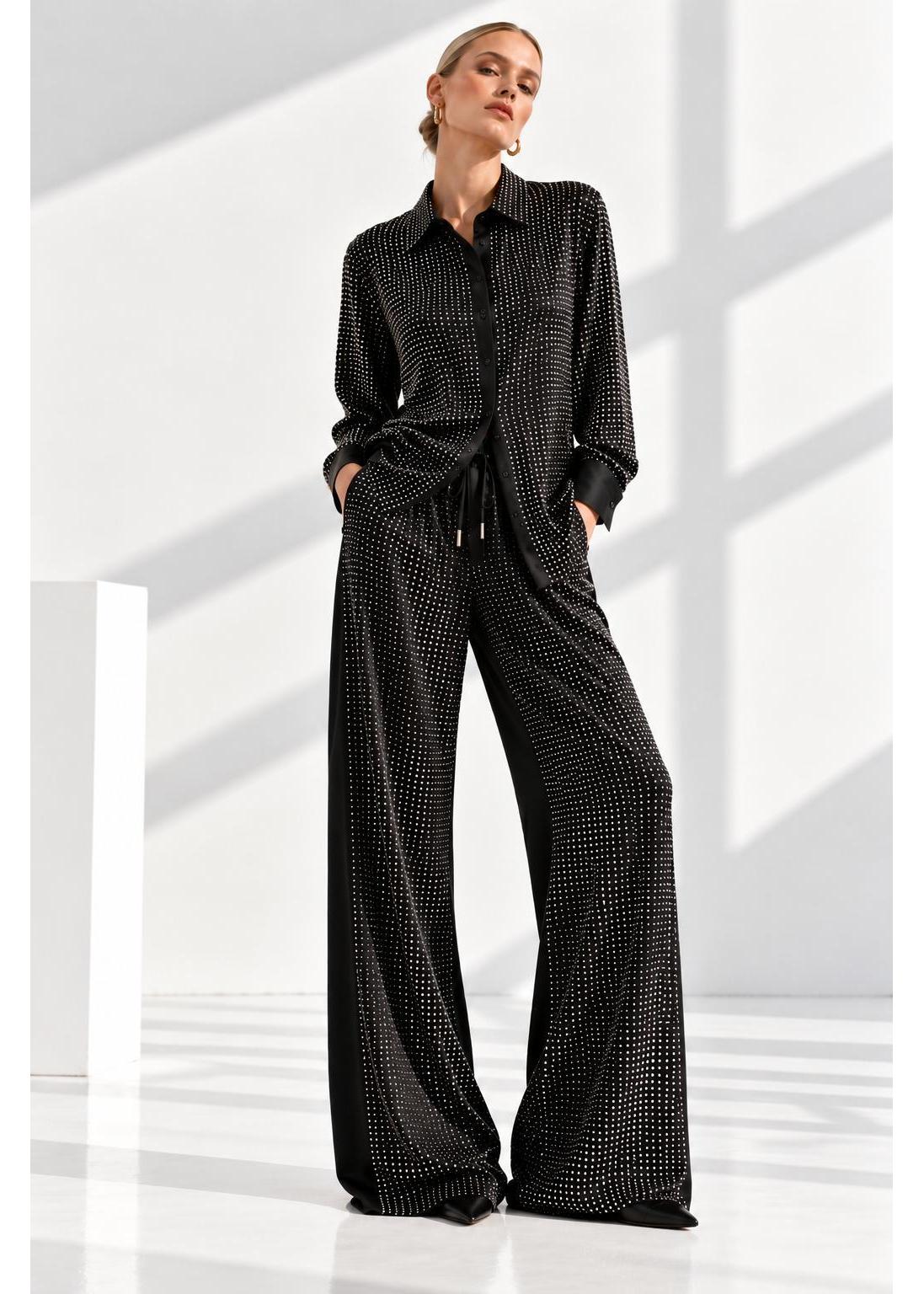 Swarovski Crystal Pyjama Set – Black
