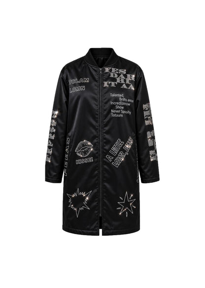 Festive Occasion Coat - Black with Swarovski Details