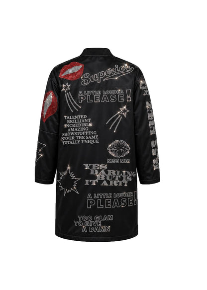 Festive Occasion Coat - Black with Swarovski Details