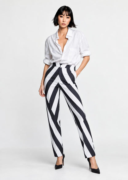 Classic Suit Pants - Black & White
