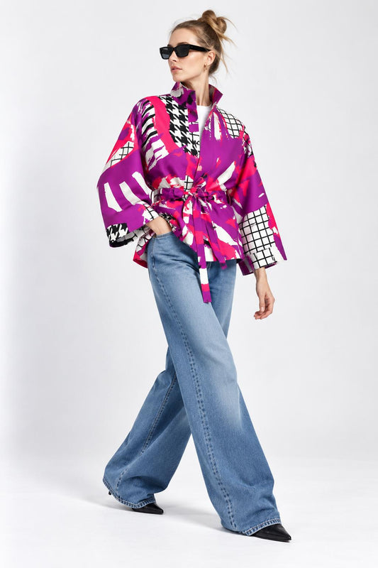 Square Boxy Jacket - Arty Pink Purple