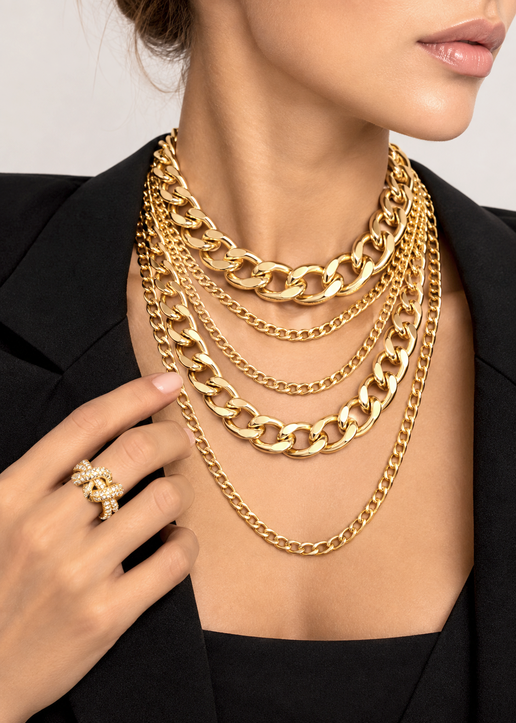 Layered Chain Necklace – Gold