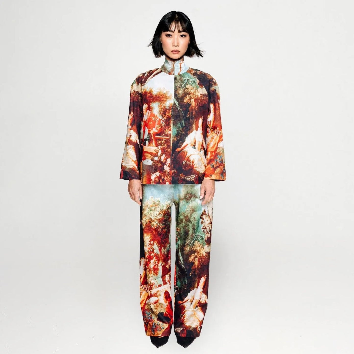 High Neck Top - Garden Royal