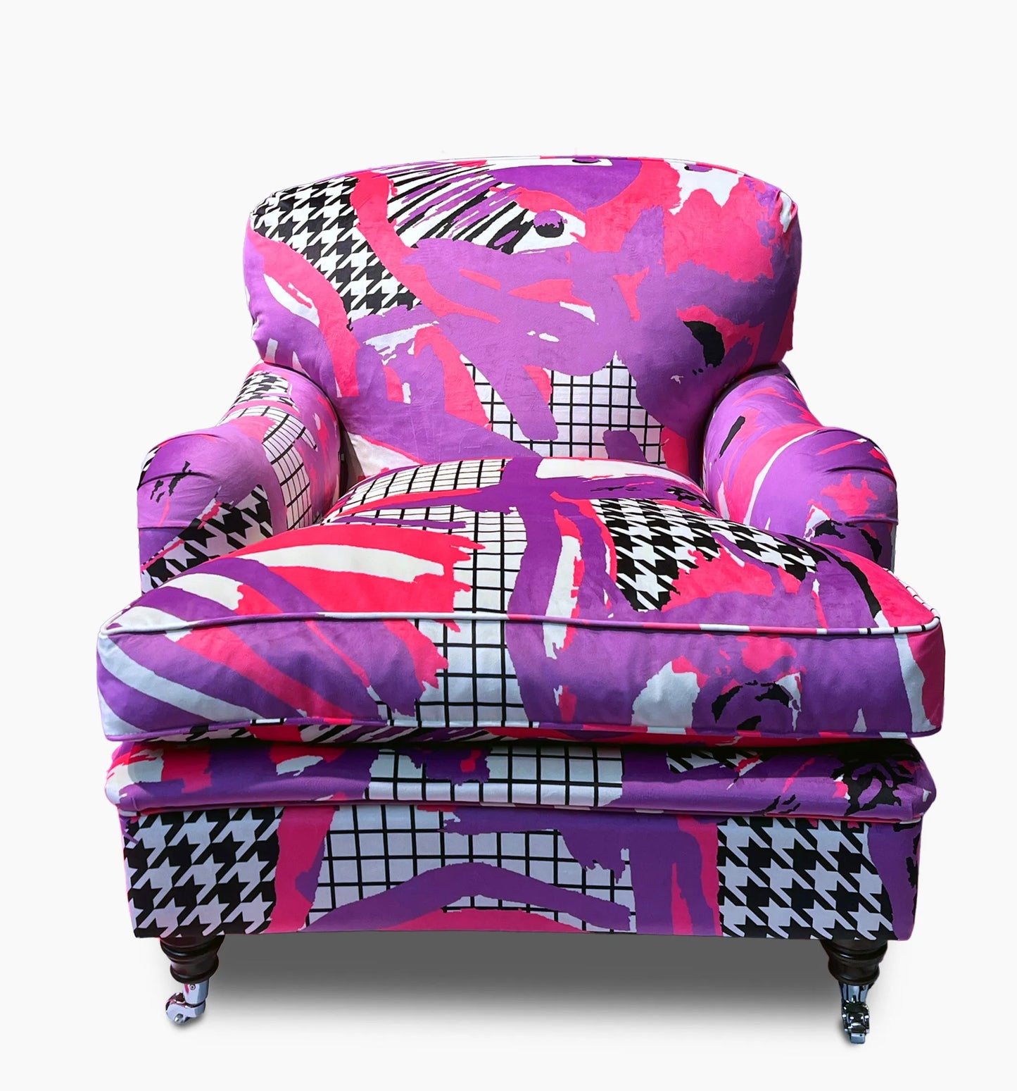 Howard Armchair Arty purple pink black white