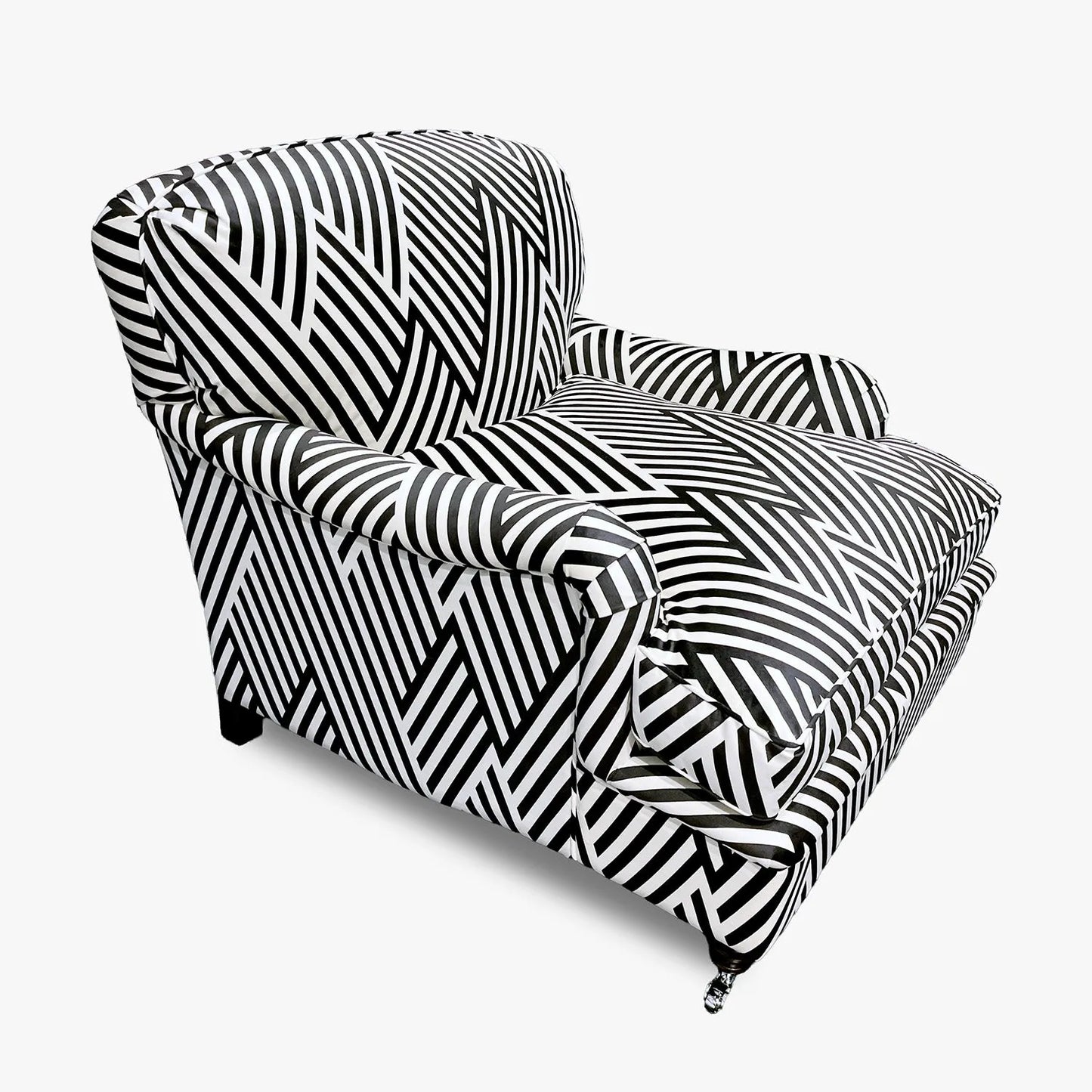 Howard Armchair -graphical black & white signature print