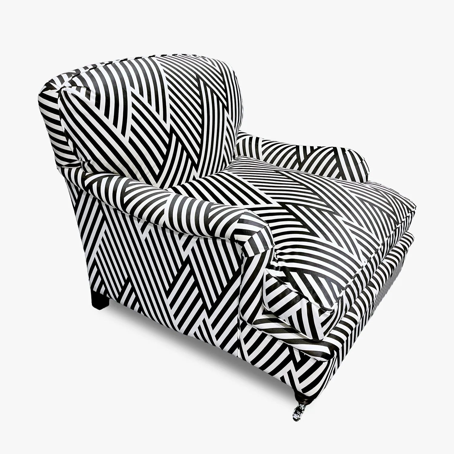 Howard Armchair -graphical black & white signature print
