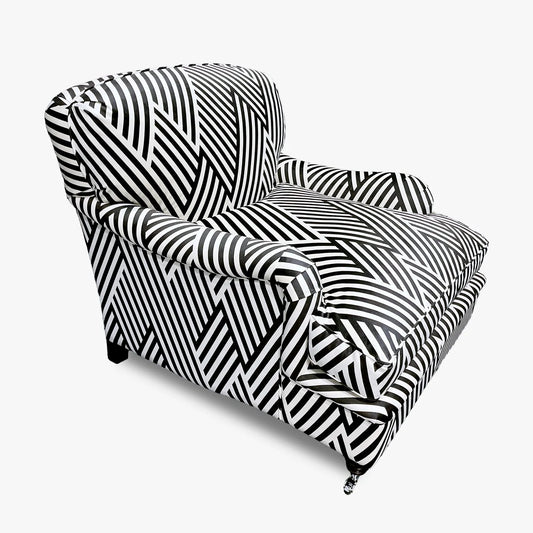 Howard Armchair -graphical black & white signature print