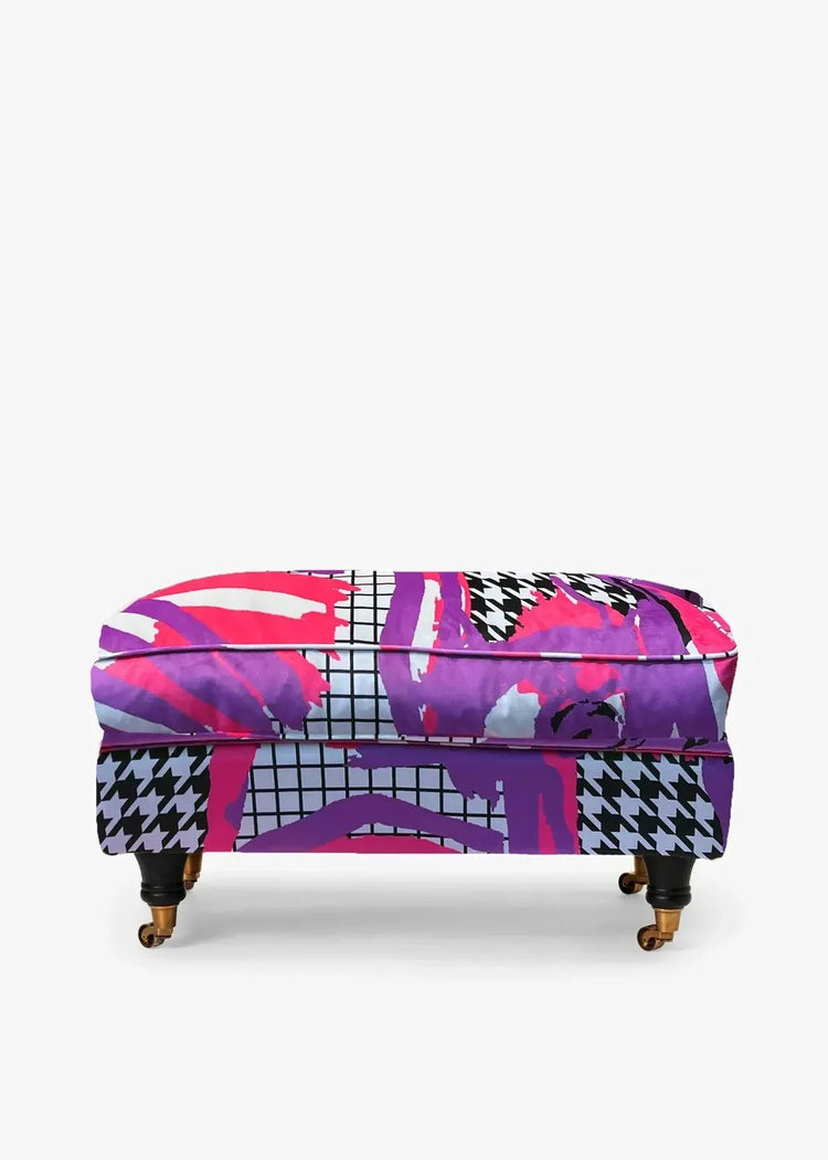 Howard Footstool - Arty Pink Purple