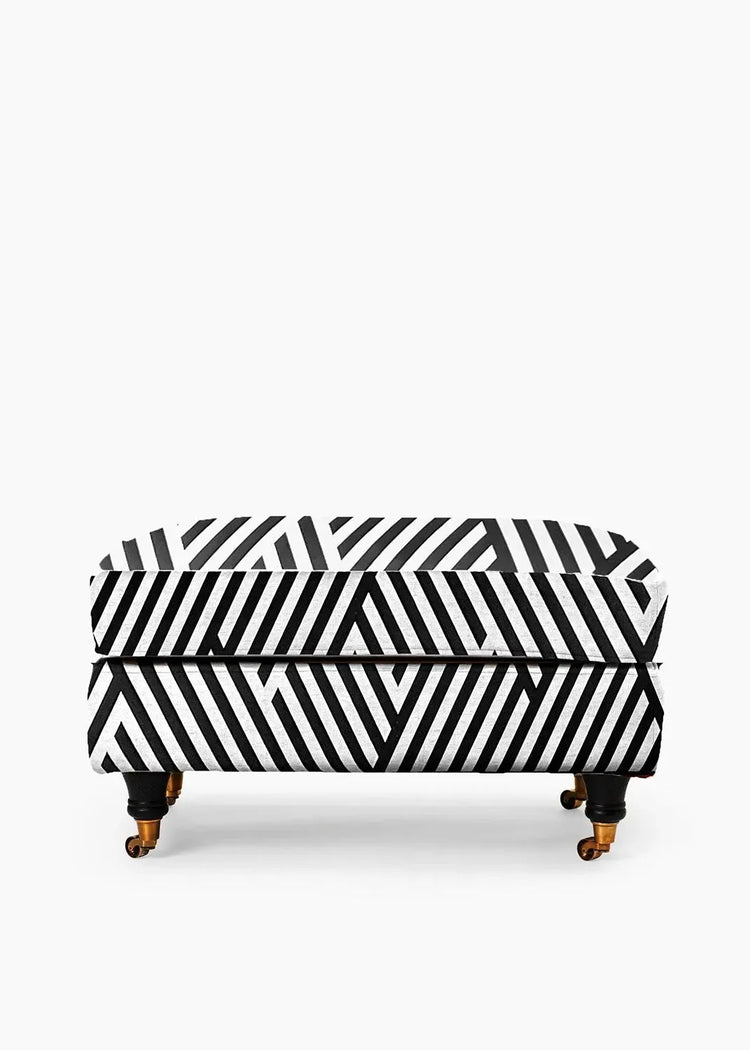 Howard Footstool - Black & White