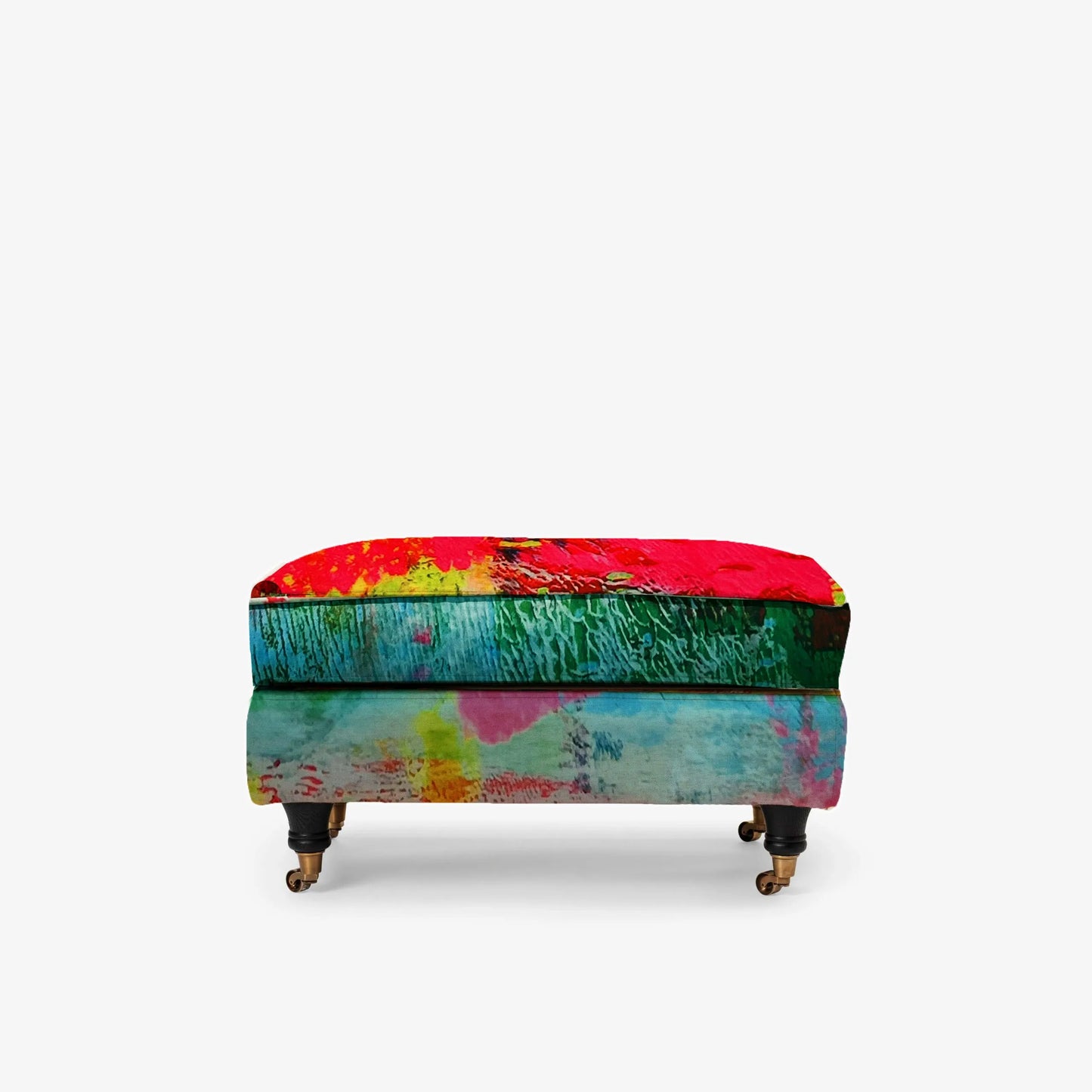 Howard Footstool - Mother Pink Red Green