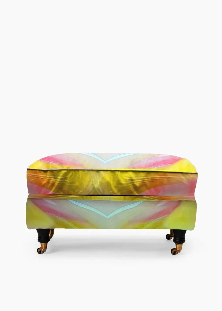 Howard Footstool - Smokeflow Yellow