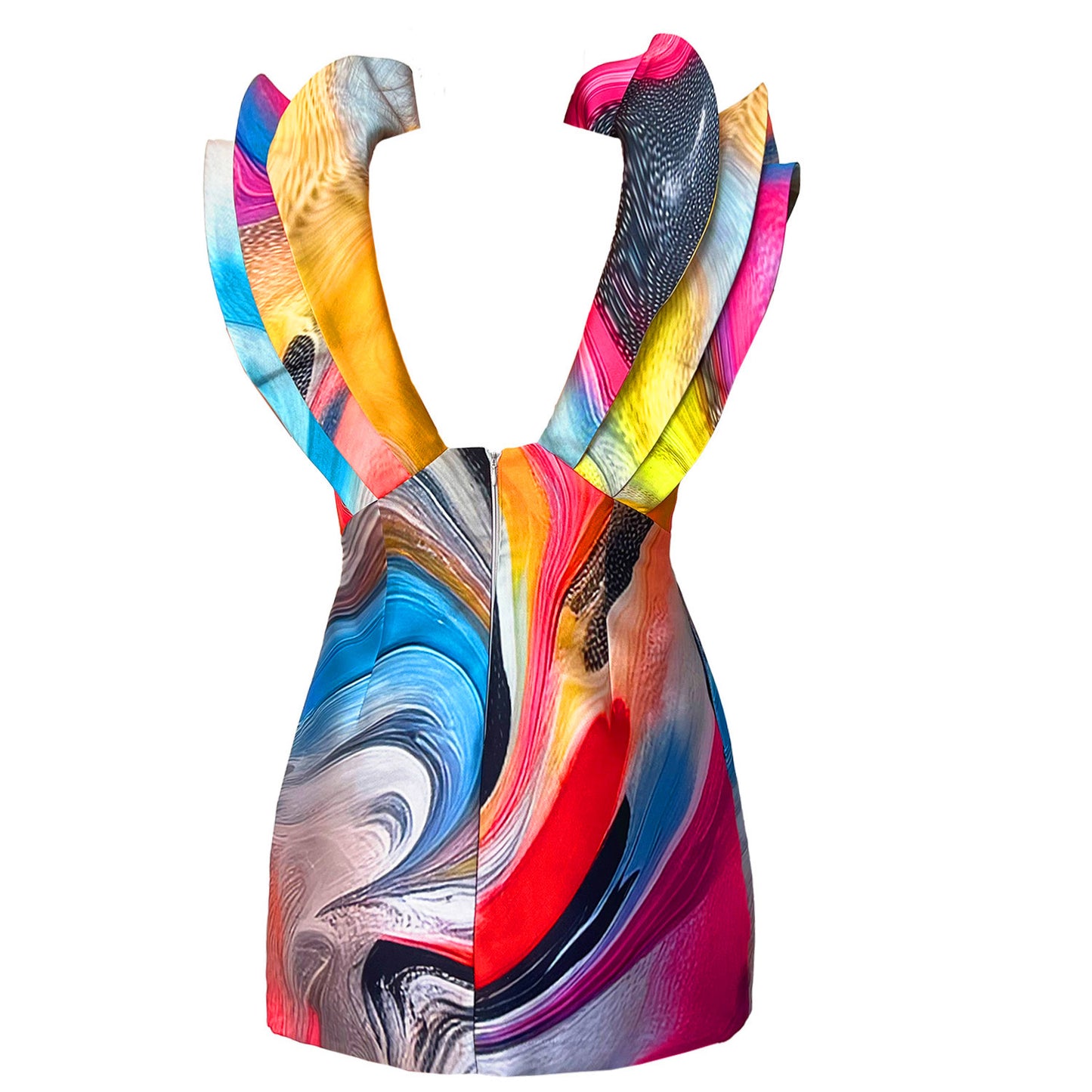 Butterfly Mini Kleid - Smokeflow Liquide gemustert | maxjenny!