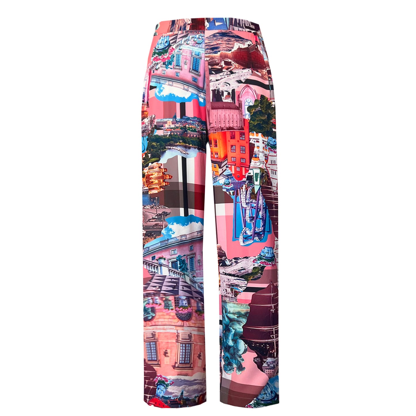 Vida slouchy byxor –  Stockholm Royal Pink Mönstrad | maxjenny!