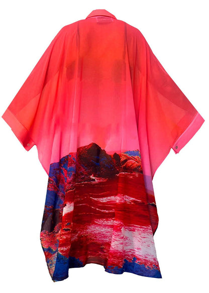 Kaftan Red Blue Landscape