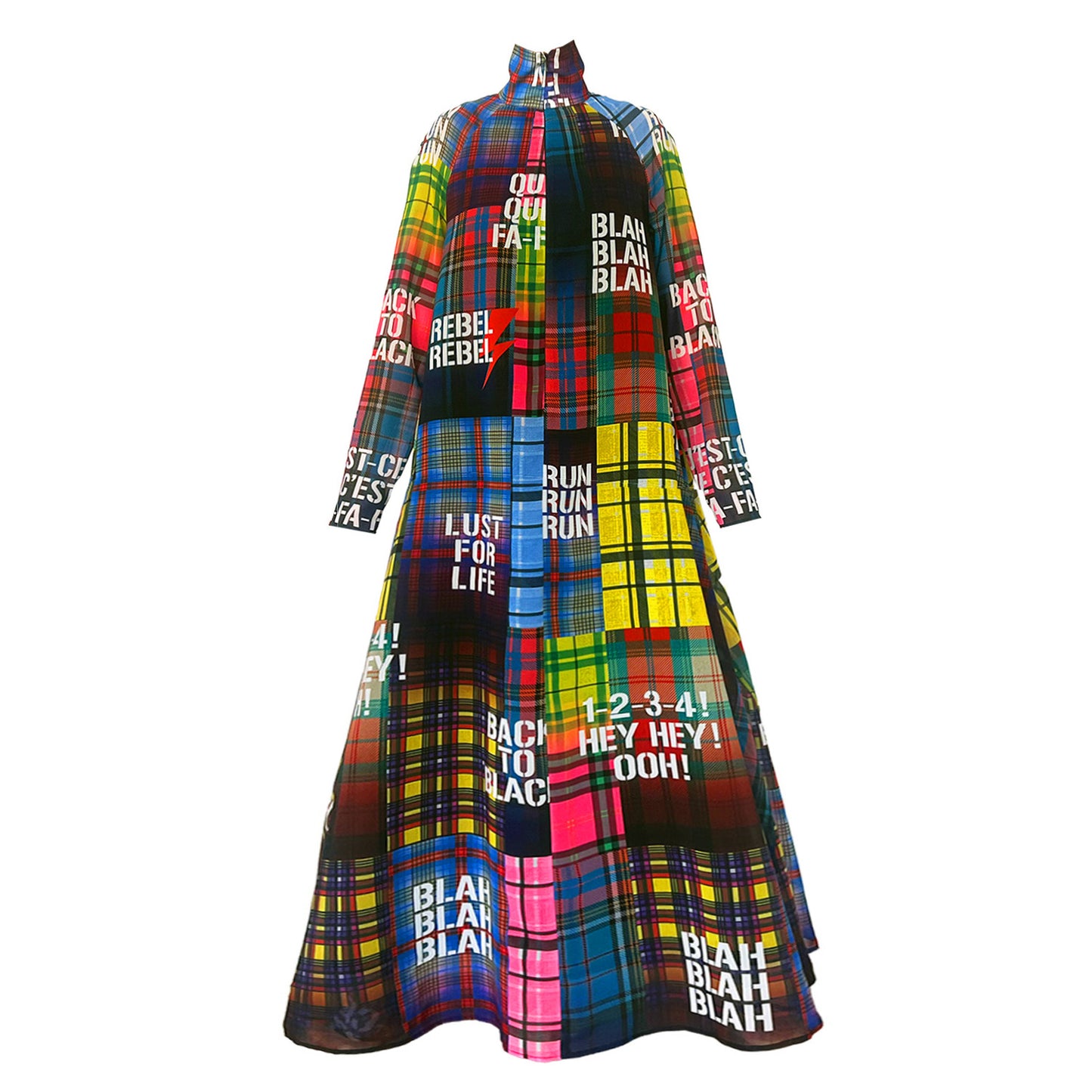 A-linje chiffongklänning – Tartan multi print | maxjenny!