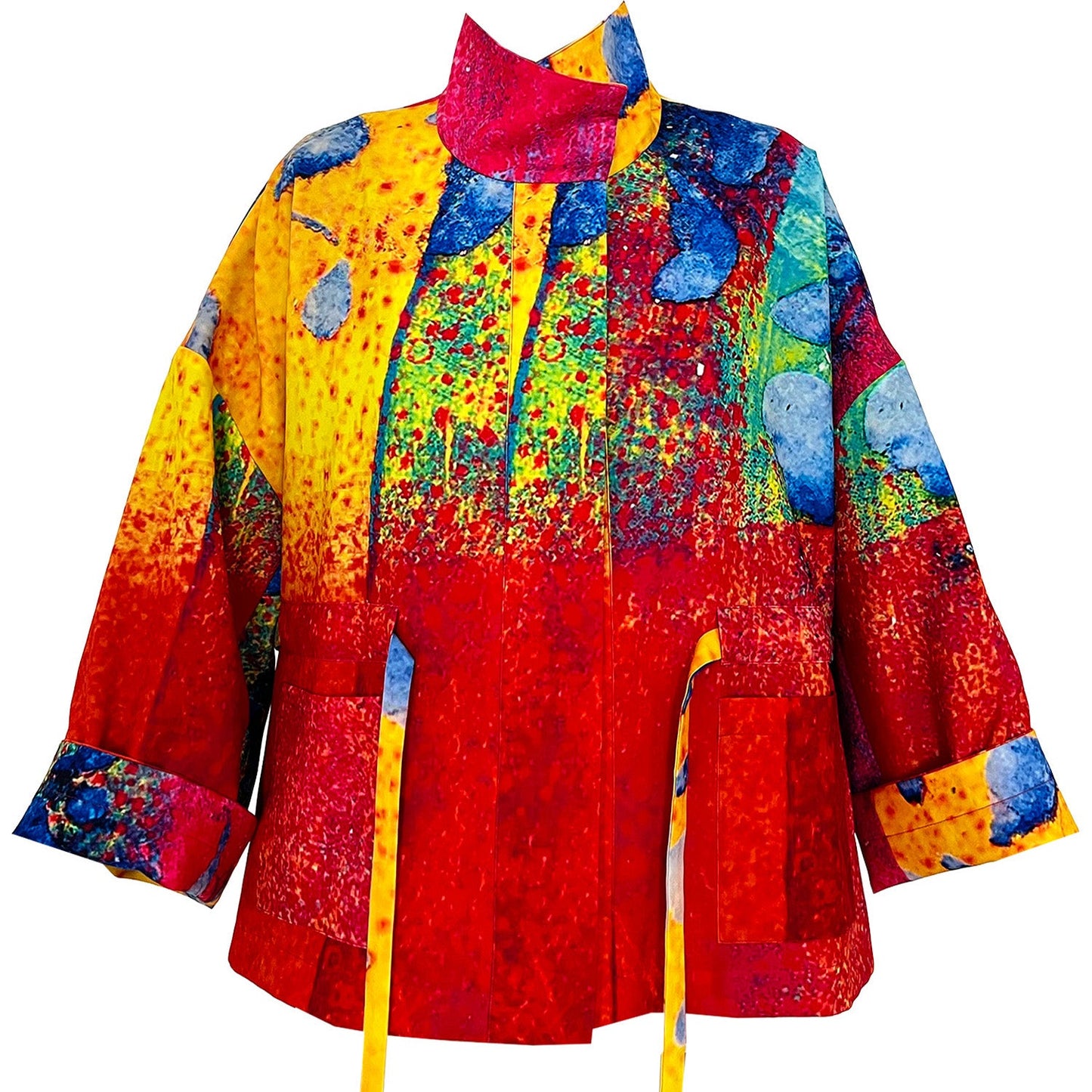 Square boxy Jacket print Red Yellow
