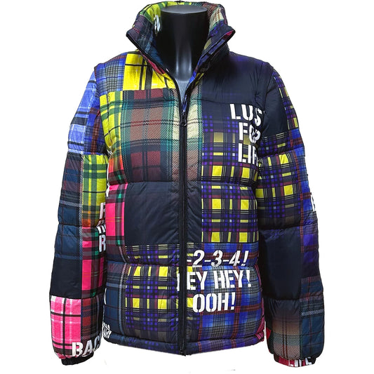 SALE pufferjacket tartan with detachable arms multi printed