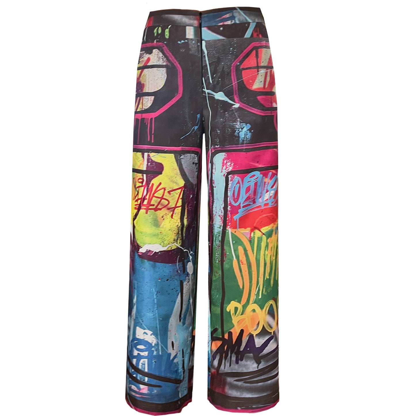 SALE Wide straight pants printed street