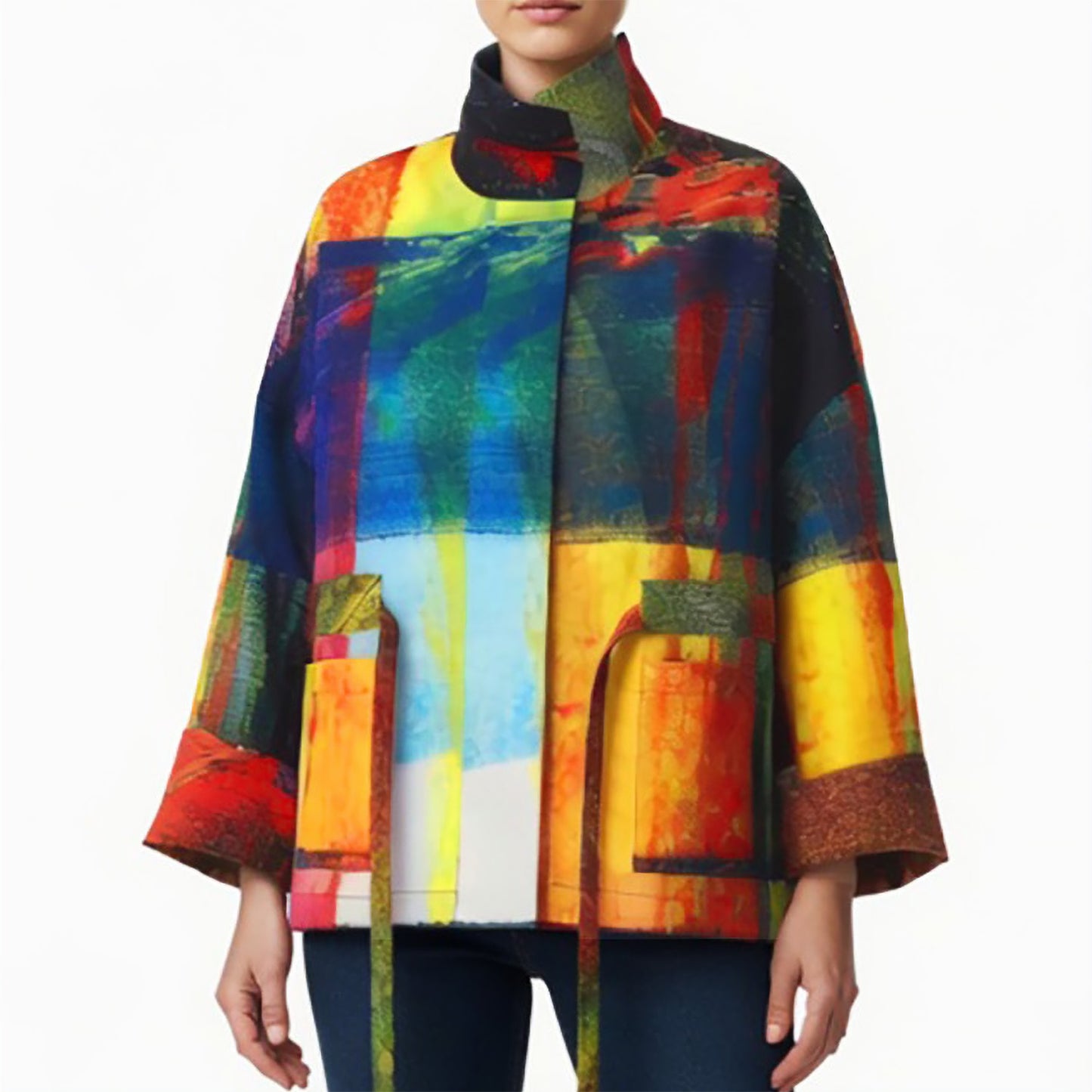 Square boxy Jacket print multi