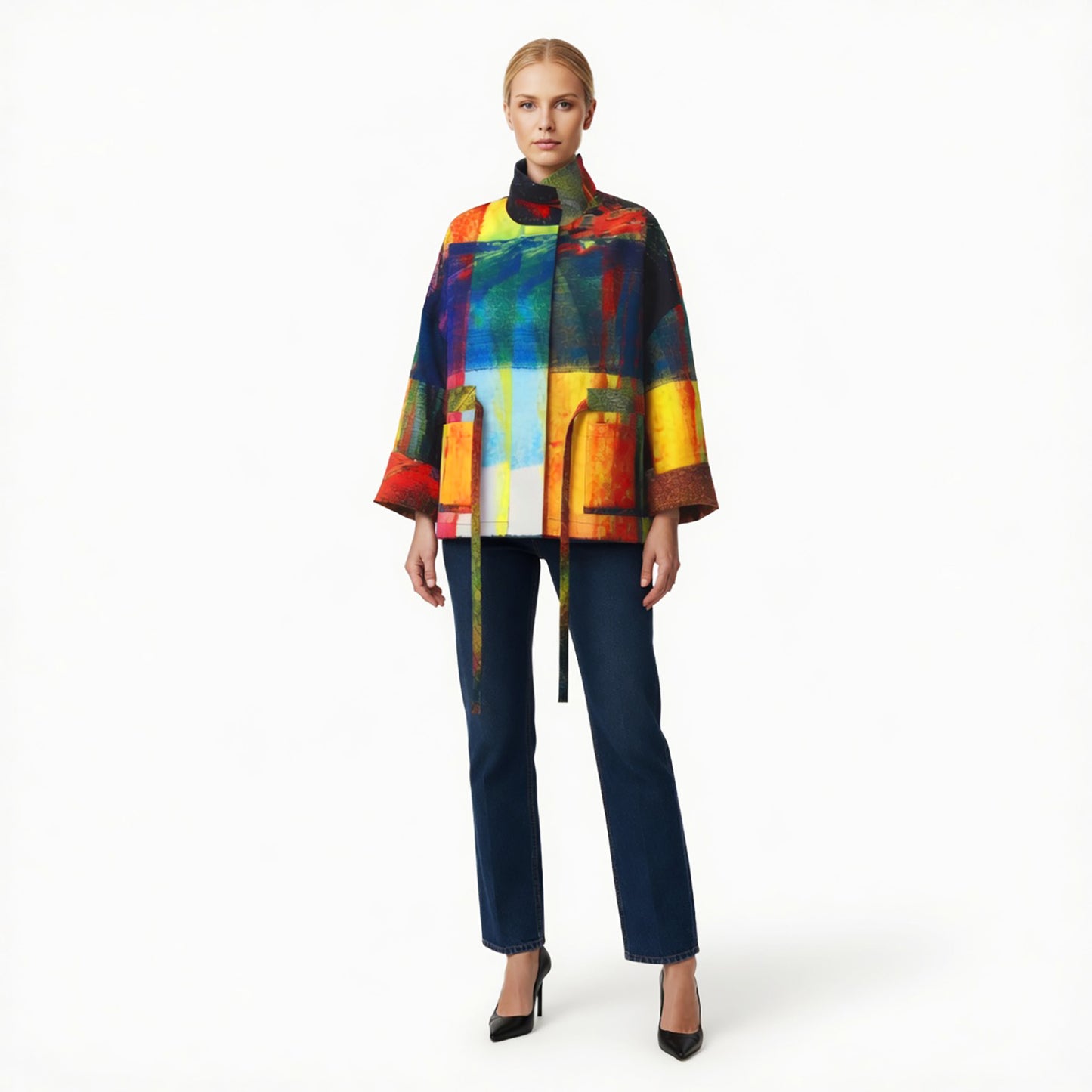 Square boxy Jacket print multi