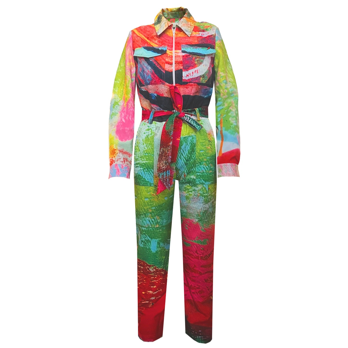 Jumpsuit - Mother Pink Red Green