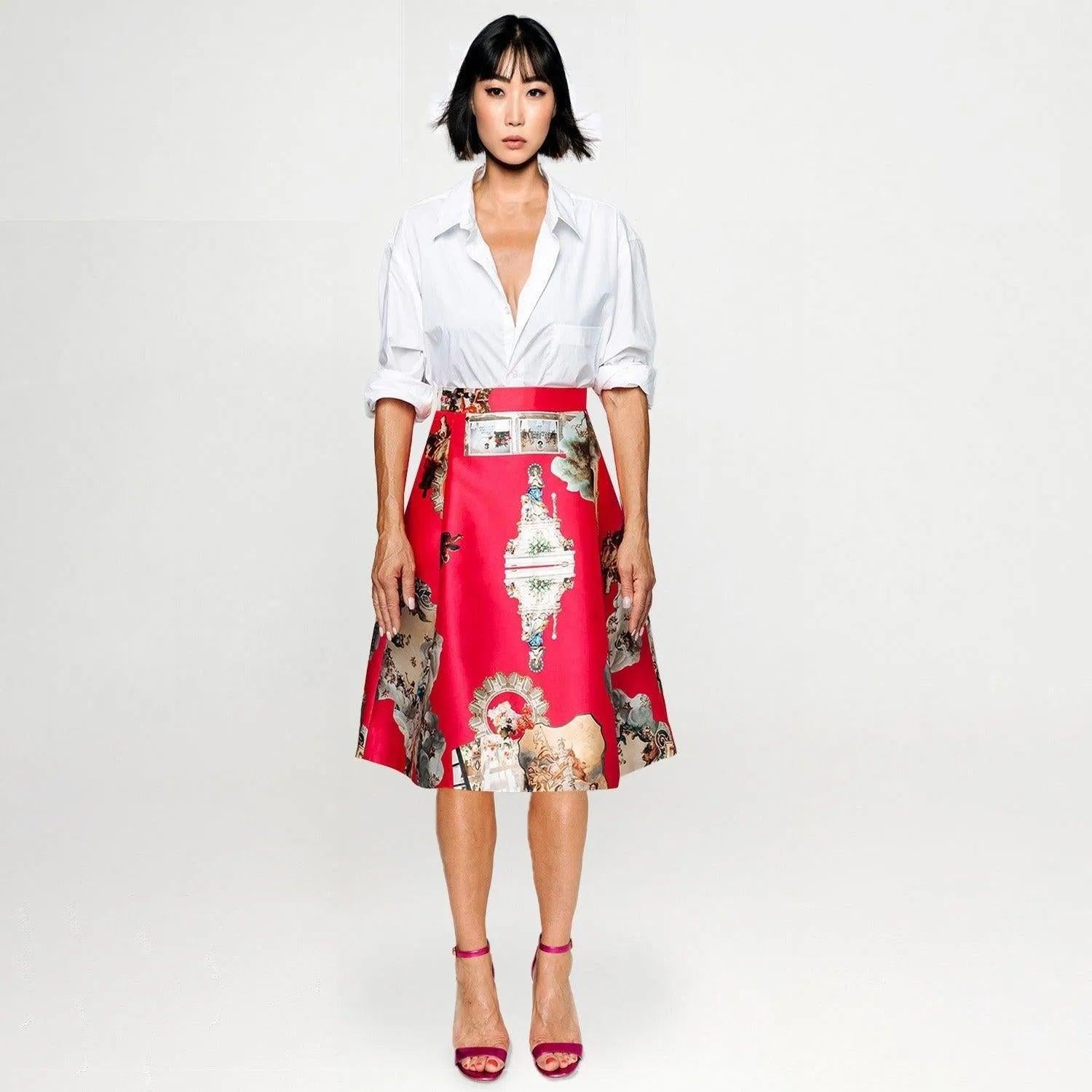 Knee-Length Skirt - Sicily Hot Pink