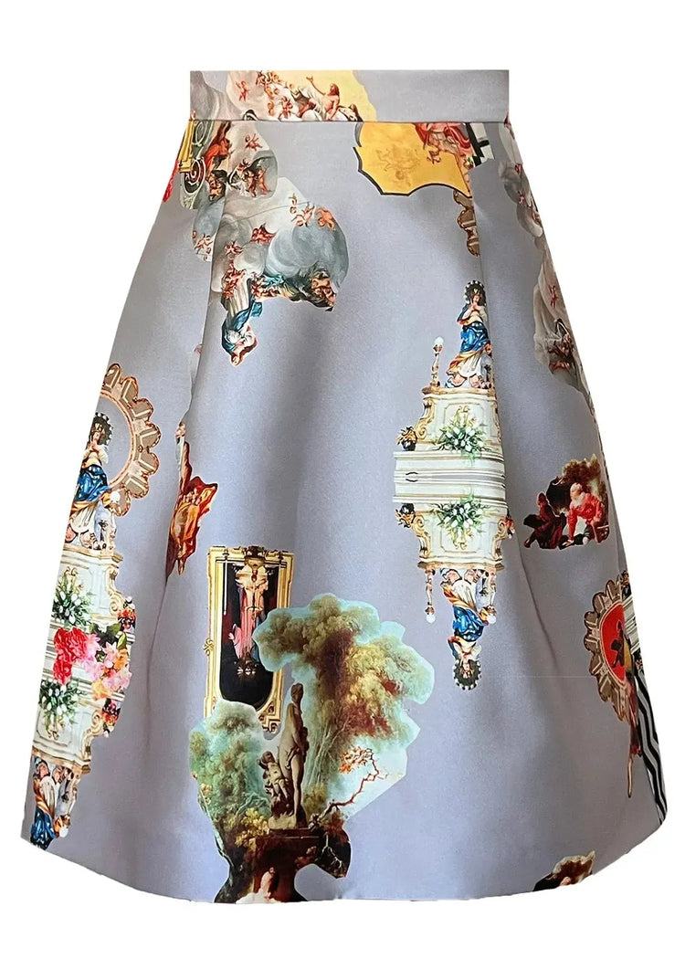 Knee-Length Skirt - Sicily Light Grey