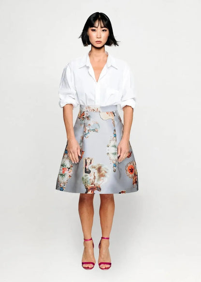 Knee-Length Skirt - Sicily Light Grey