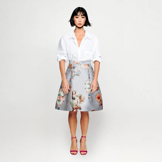 Knee-Length Skirt - Sicily Light Grey