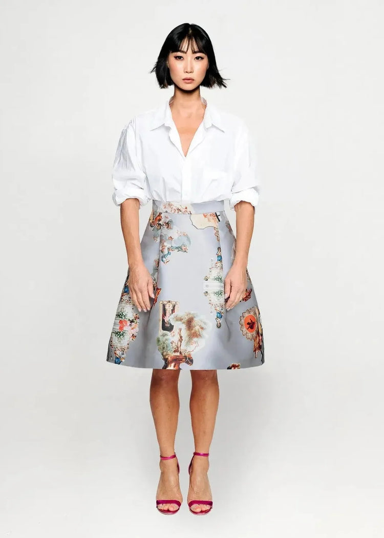 Knee-Length Skirt - Sicily Light Grey