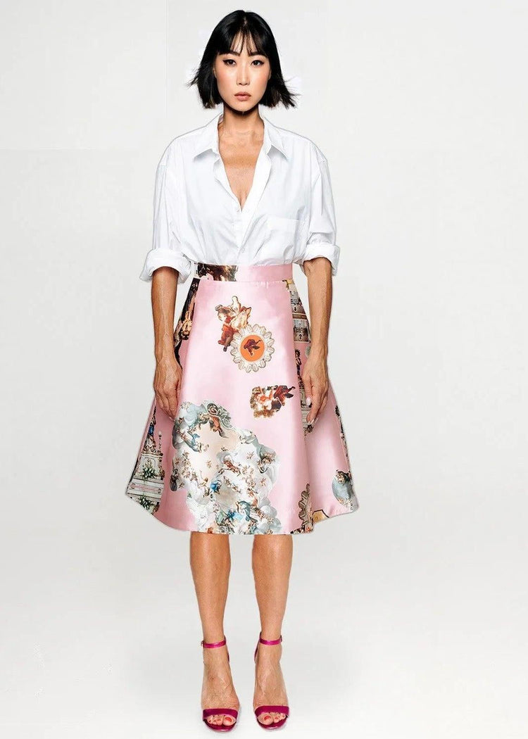 Knee-Length Skirt - Sicily Powder Pink