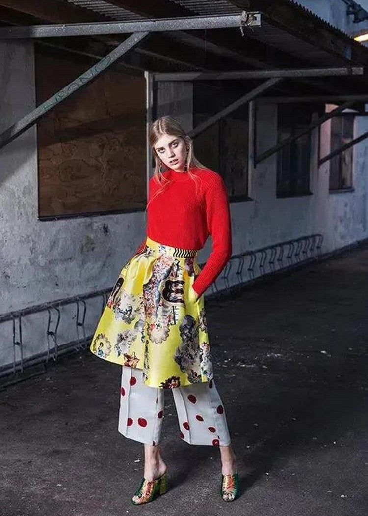Knee-Length Skirt - Sicily Yellow