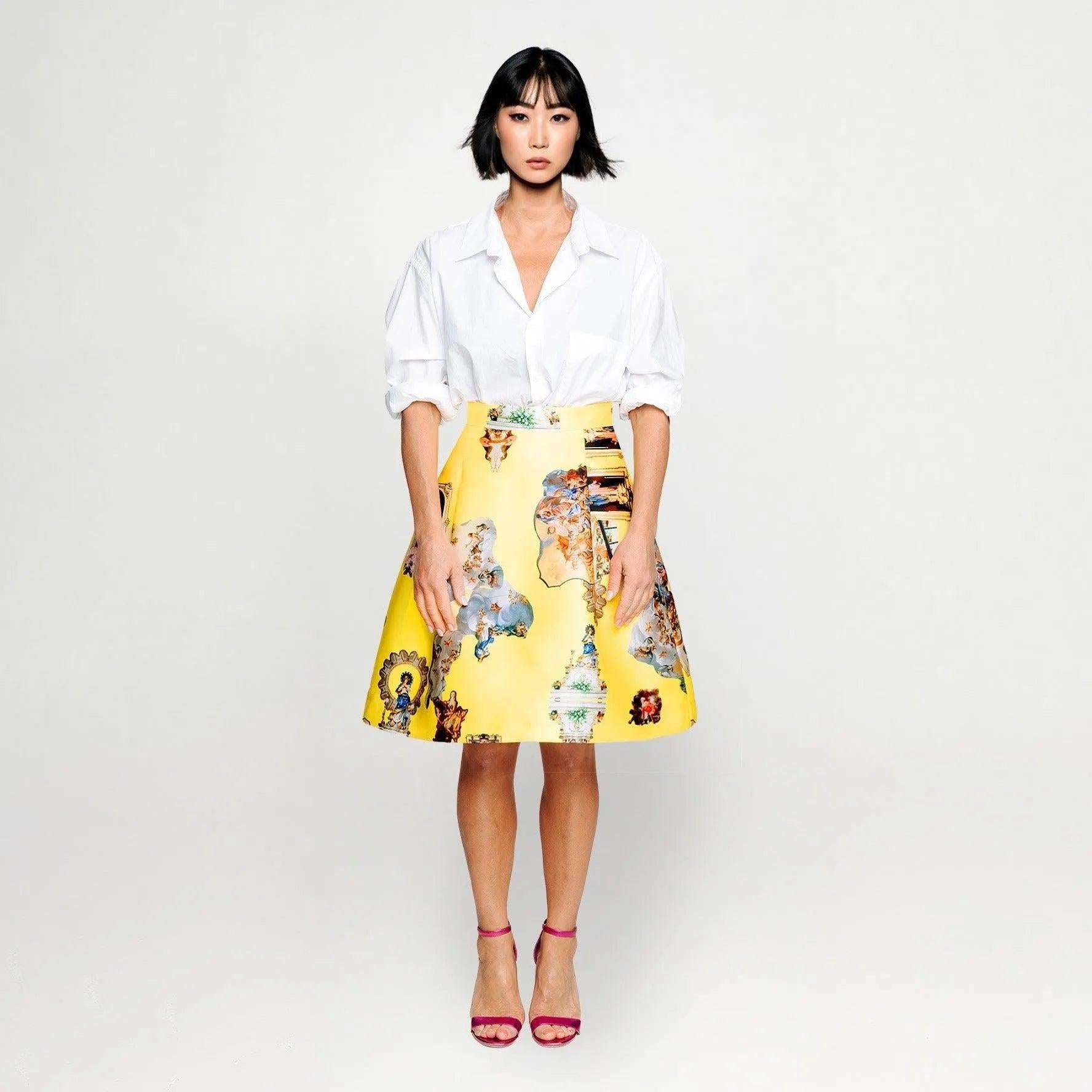 Knee-Length Skirt - Sicily Yellow