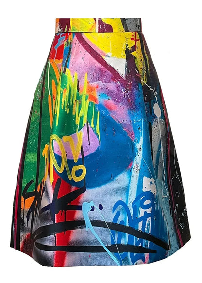 Knee-Length Skirt - Street Art