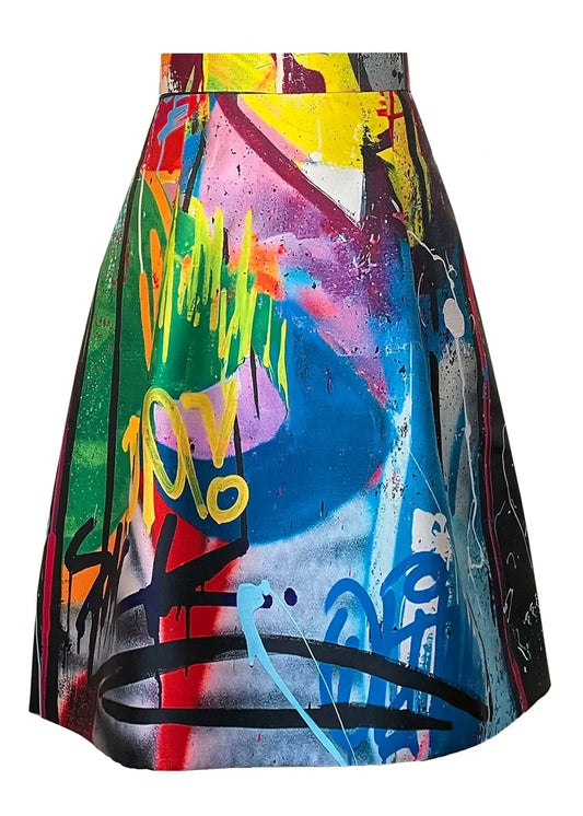 Knee-Length Skirt - Street Art