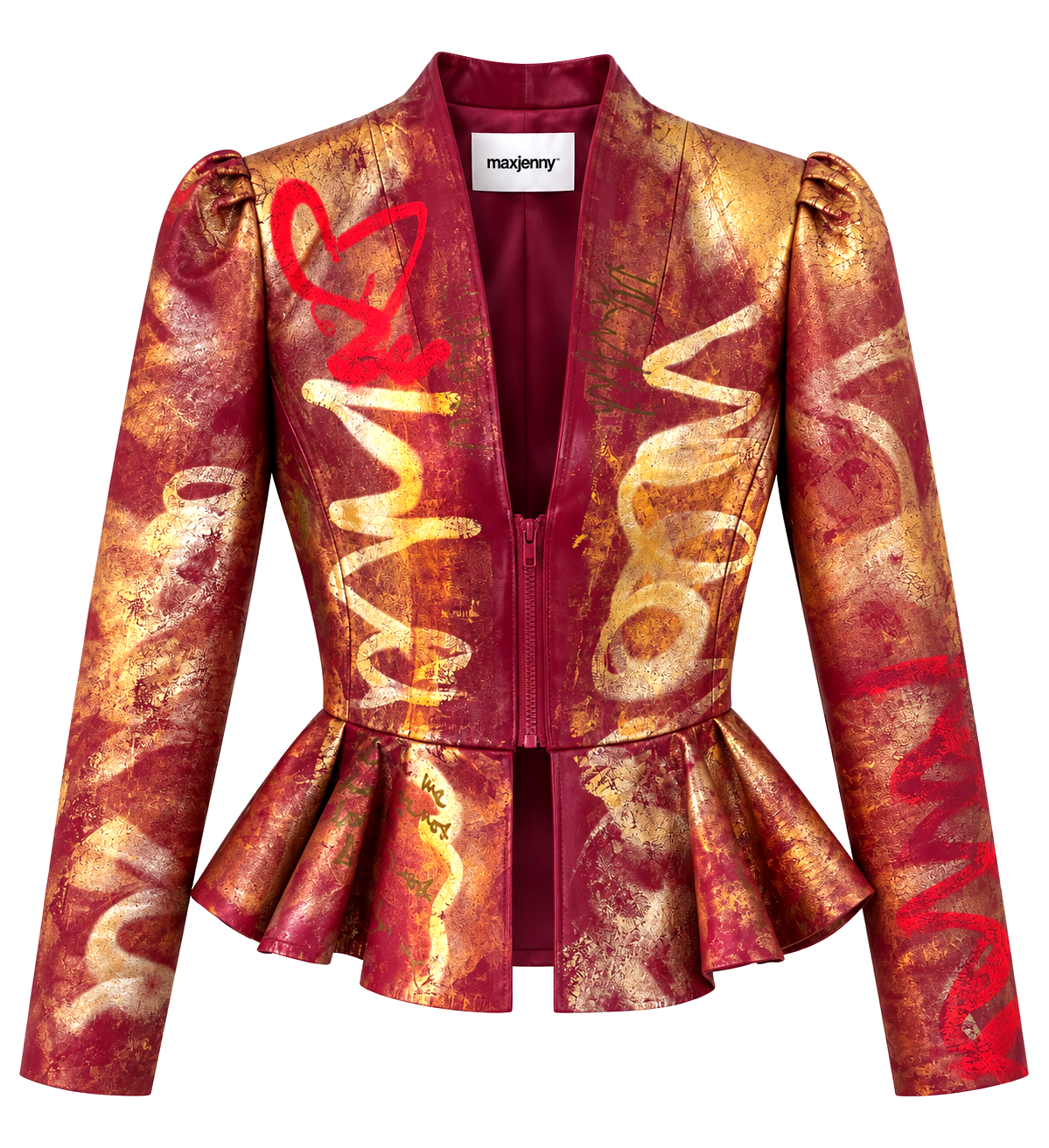 Hand-Painted Lamb Nappa Leather Set – Gold Neon Pink