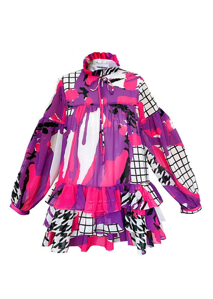 Mini Dress - Arty Pink Purple