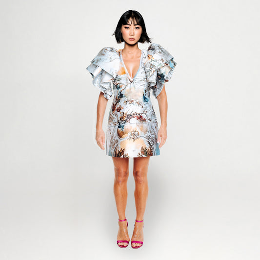 Large Rufflearm Mini Dress - Jubilee Sicily